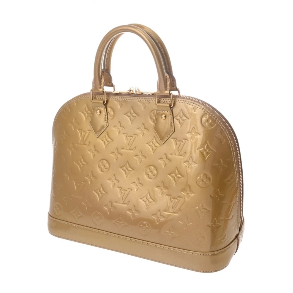 Louis Vuitton Glossy Gold Monogram Satchel PREOWNED. - Picture 2 of 10